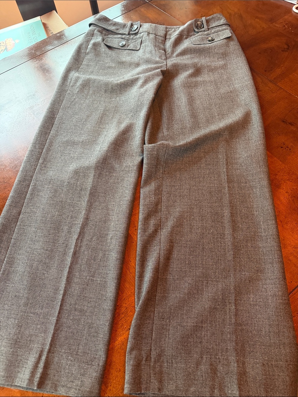 Women's Gray Wide-Leg Dress Pants